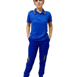 Camiseta Polo Padrão Azul Frentista Feminina