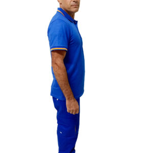 Camiseta Polo Padrão Azul Frentista Masculina