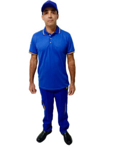 Camiseta Polo Padrão Azul Frentista Masculina