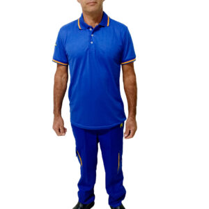 Camiseta Polo Padrão Azul Frentista Masculina