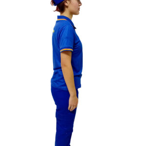 Camiseta Polo Padrão Azul Frentista Feminina